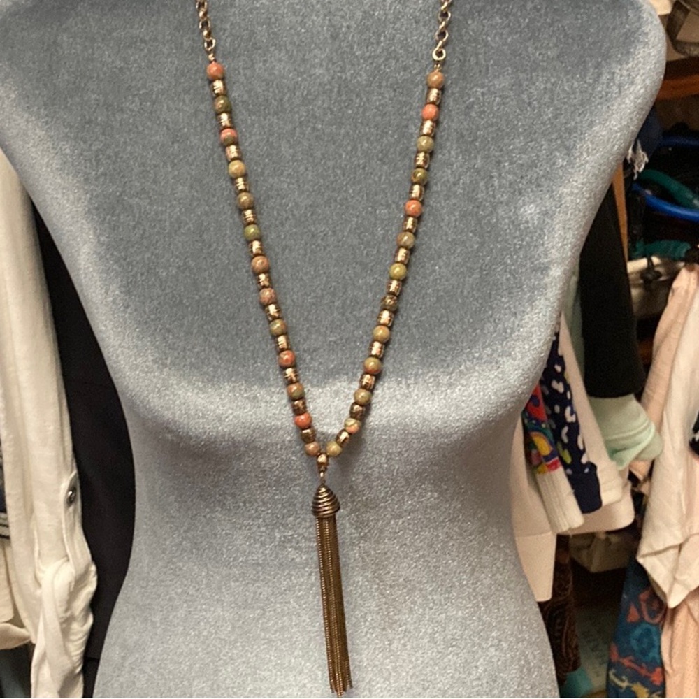 Slightly Worn Golden Tassel Necklace